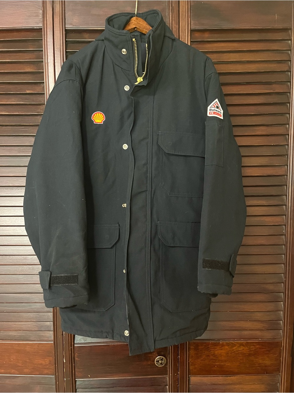 Branded Men's Black Workwear Parka Jacket